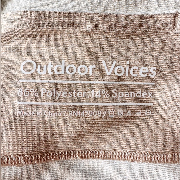 Outdoor Voices Tri Tone Knee Cap Color Block Leggings Size Medium - Picture 4 of 5